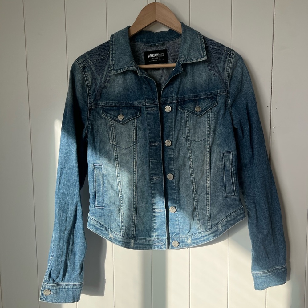 William Rast Embroidered Sussex Blue Jean Jacket